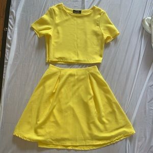 Yellow skirt and top set